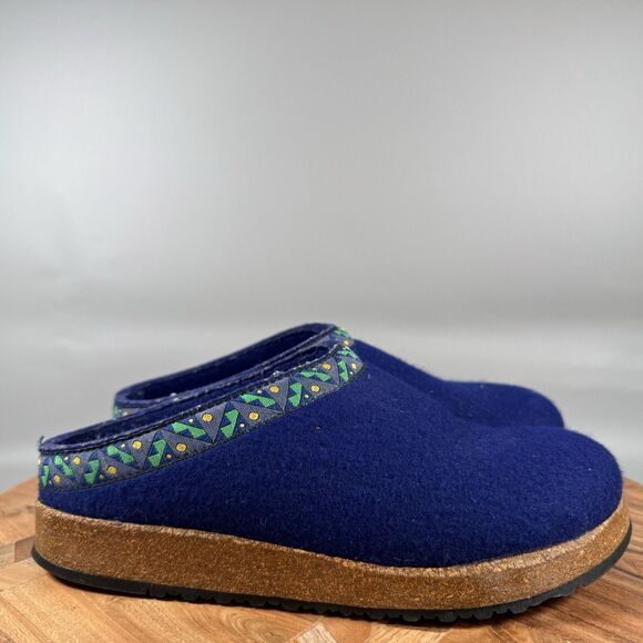 Woman's Slippers L.L.Bean Wool Slipper Clog Blue Size 6 Slip On House - Picture 1 of 10